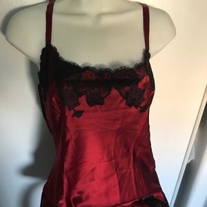Sexy red & black lace silk